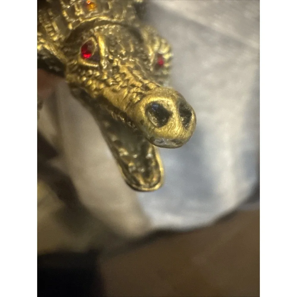 Alligator‎ crocodile Jeweled Crystals/Trinket Jewelry Box/Great Detail